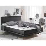 Boxspring Bed met Hoofdbord Zwart Kunstleer 160x200 cm incl. Topper & Matras Modern Glamorous Design