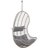 Hangstoel met standaard grijs/zwart wicker staal kussens