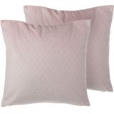 PASQUE - Sierkussen set van 2 - Roze - 45 x 45 cm - Fluweel