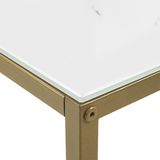Rechthoekige Console Tafel Marmer Effect Wit Top Goud Metalen Poten Glam Delano