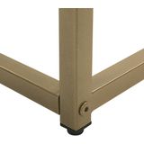 Rechthoekige Console Tafel Marmer Effect Wit Top Goud Metalen Poten Glam Delano