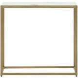 Rechthoekige Console Tafel Marmer Effect Wit Top Goud Metalen Poten Glam Delano