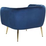 Beliani LACONIA - Fauteuil - Blauw - Fluweel