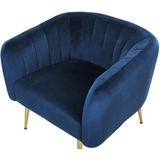 Beliani LACONIA - Fauteuil - Blauw - Fluweel