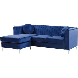 TIMRA - Hoekbank - Blauw - Rechterzijde - 220 cm - Fluweel