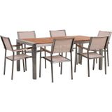 GROSSETO - Tuinset voor 6 - Beige - RVS