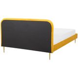 FLAYAT - Tweepersoonsbed - Geel - 180 x 200 cm - Fluweel