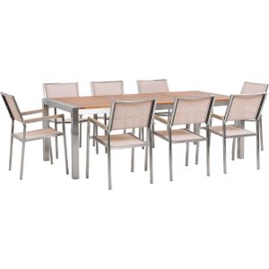 GROSSETO - Tuinset voor 8 - Beige - RVS