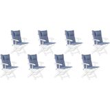 MAUI - Zitkussen set van 8 - Blauw - 40 x 54 cm - Polyester