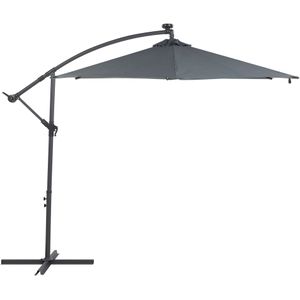 Beliani CORVAL - LED parasol-Grijs-Polyester