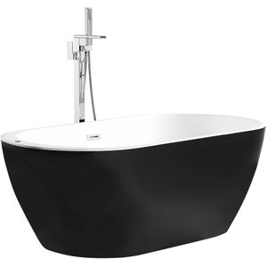 Bad whirlpool LED zwart sanitair acryl 170 x 75 cm ovaal vrijstaand modern