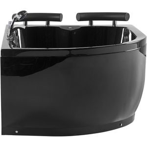 Sanitair Acryl Hoekbad LED Verlichting Massage Links Zwart Paradiso