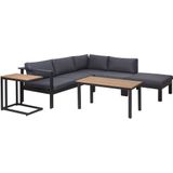 Beliani MESSINA - Loungeset voor 5 - Zwart - Aluminium