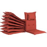 MAUI - Zitkussen set van 8 - Rood - 40 x 54 cm - Polyester