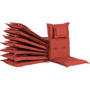 MAUI - Zitkussen set van 8 - Rood - 40 x 54 cm - Polyester