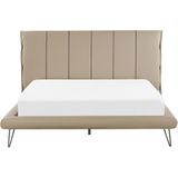 BETIN - Tweepersoonsbed - Beige - 160 X 200 cm - Kunstleer