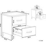 Beliani MALAVI - Nachtkastje - Grijs - Staal