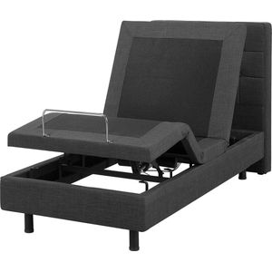 Beliani - Plattform Bett Dunkelgrau 80 x 200 cm Elektrisch Praktisch mit Fernbedienung Verstellbar Bequeme Sitzstellung Schlafzimmer Kinderzimmer