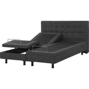 Beliani - Plattform Bett Dunkelgrau 160 x 200 cm Elektrisch Praktisch mit Fernbedienung Verstellbar Bequeme Sitzstellung Schlafzimmer Kinderzimmer