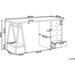 HEBER - Bureau - Lichte Houtkleur - Spaanplaat