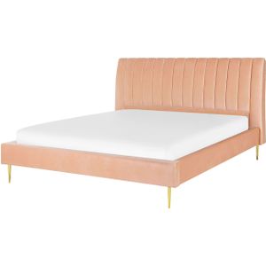 MARVILLE - Tweepersoonsbed - Roze - 180 X 200 cm - Fluweel