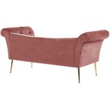 NANTILLY - Chaise longue - Roze - Symmetrisch - Fluweel