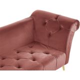 NANTILLY - Chaise longue - Roze - Symmetrisch - Fluweel