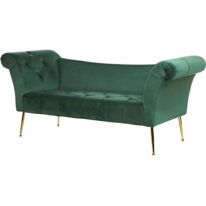 NANTILLY - Chaise longue - Groen - Symmetrisch - Fluweel