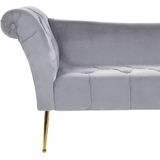 NANTILLY - Chaise longue - Grijs - Symmetrisch - Fluweel