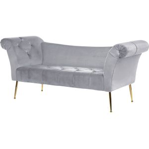 NANTILLY - Chaise longue - Grijs - Symmetrisch - Fluweel