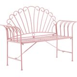 Tuinbank roze metaal ijzer 2-zits klassiek tuin terras balkon