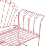 Tuinbank roze metaal ijzer 2-zits klassiek tuin terras balkon