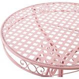 Balkontafel roze metaal ijzer ø 70 cm klassiek vintage stijl tuintafel tuin terras balkon