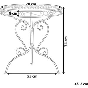 Beliani ALBINIA - Ronde tafel-Roze-IJzer