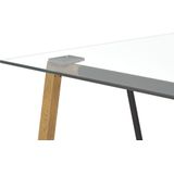 TACOMA - Eettafel - Zwart - 80 x 140 cm - Veiligheidsglas