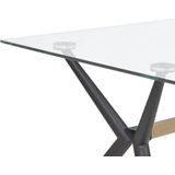SACRAMENTO - Eettafel - Zwart - 80 x 140 cm - Veiligheidsglas