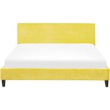 FITOU - Tweepersoonsbed - Geel - 160 X 200 cm - Fluweel