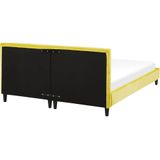 FITOU - Tweepersoonsbed - Geel - 160 X 200 cm - Fluweel