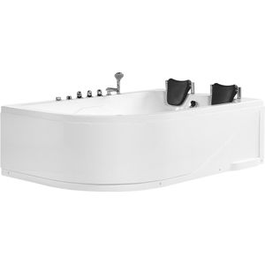 Whirlpool badkuip Wit Links 180 x 120 cm met LED-verlichting SPA Modern