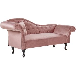 LATTES - Chaise longue - Roze - Linkerzijde - Fluweel