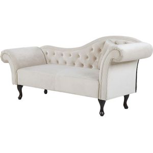 LATTES - Chaise longue - Beige - Rechterzijde - Fluweel