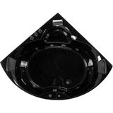 Whirlpoolbad zwart 205 x 150 cm sanitair acryl multifunctioneel hoekig badkameraccessoires elegante uitstraling modern design