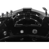 Whirlpoolbad zwart 205 x 150 cm sanitair acryl multifunctioneel hoekig badkameraccessoires elegante uitstraling modern design