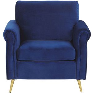 VIETAS - Fauteuil - Blauw - Fluweel