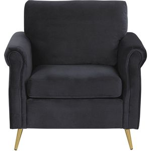 VIETAS - Fauteuil - Zwart - Fluweel