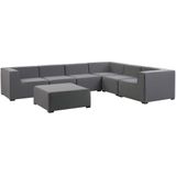 Beliani AREZZO - Loungeset voor 7 - Grijs - Polyester