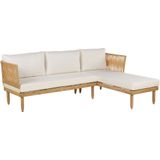 Beliani CREMONA - Loungeset voor 4 - Lichte houtkleur/Creme - Acaciahout