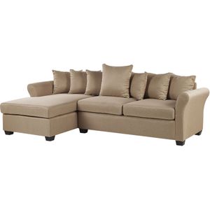 VIKNA - Hoekbank - Beige - Rechterzijde - 250 cm - Polyester