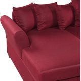 VIKNA - Hoekbank - Rood - Rechterzijde - 250 cm - Polyester