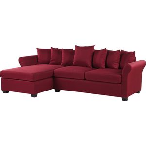 VIKNA - Hoekbank - Rood - Rechterzijde - 250 cm - Polyester